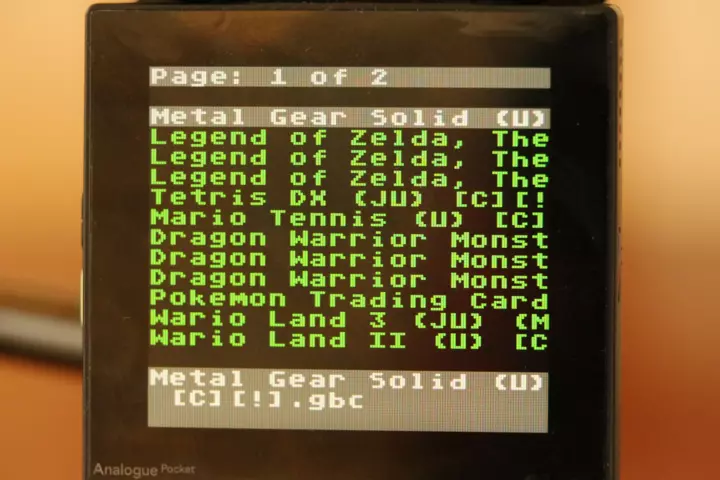 Screenshot from the EverDrive OS showing the file browser