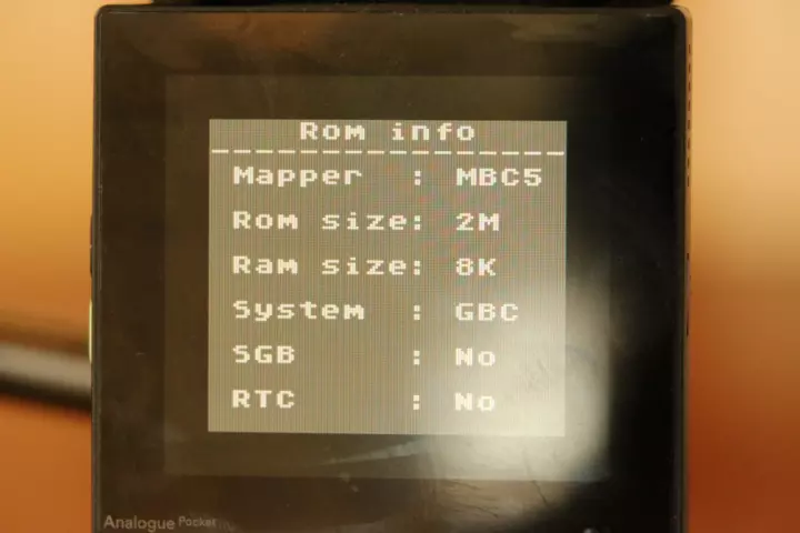 Screenshot from the EverDrive OS showing the ROM info