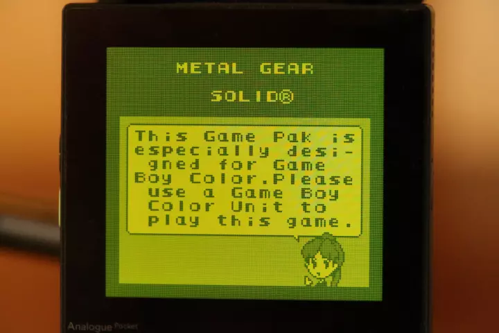 Analogue pocket running a game