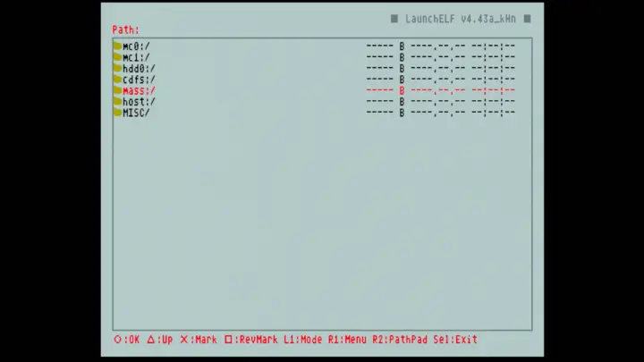 Screenshot from wLaunchELF