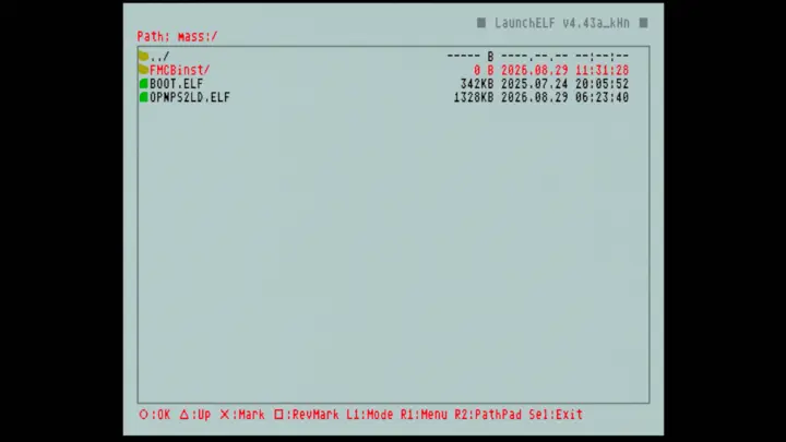 Screenshot from wLaunchELF