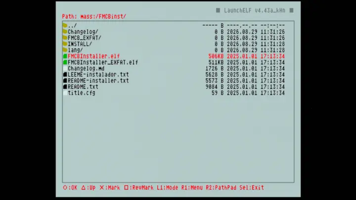 Screenshot from wLaunchELF