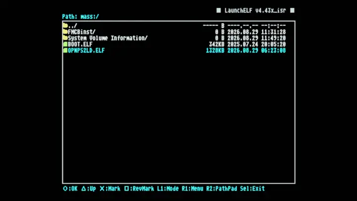 Screenshot from wLaunchELF