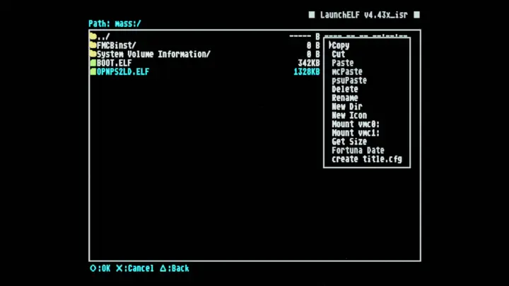 Screenshot from wLaunchELF