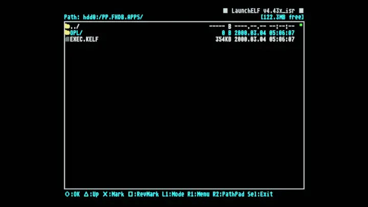 Screenshot from wLaunchELF