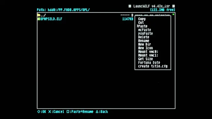 Screenshot from wLaunchELF