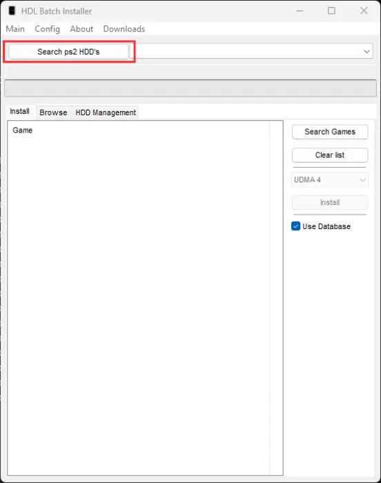 Screenshot from HDL Batch Installer