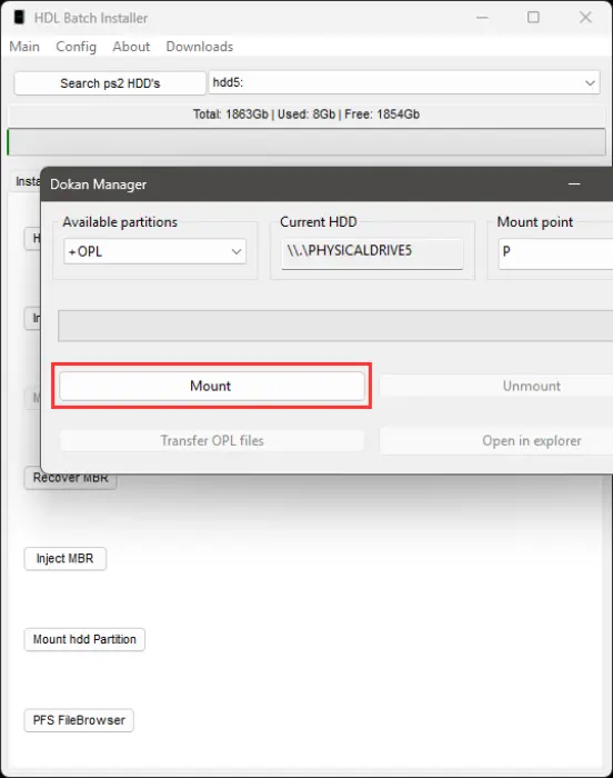Screenshot from HDL Batch Installer